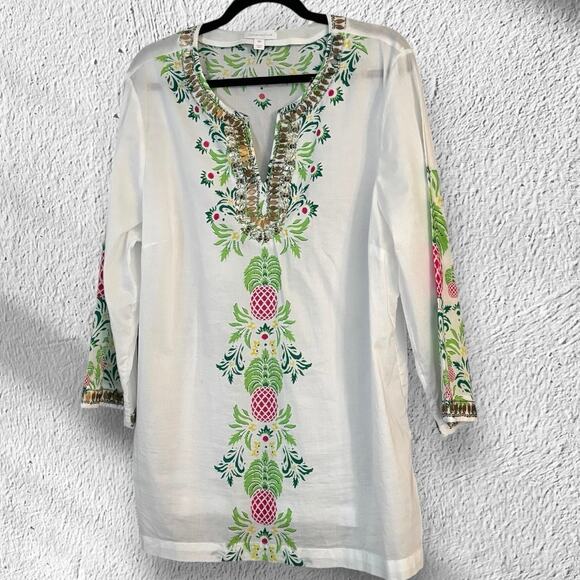 Charter Club Swim Cover Up Boho Tunic XXL Tropical Resortwear Cruise - Picture 12 of 12